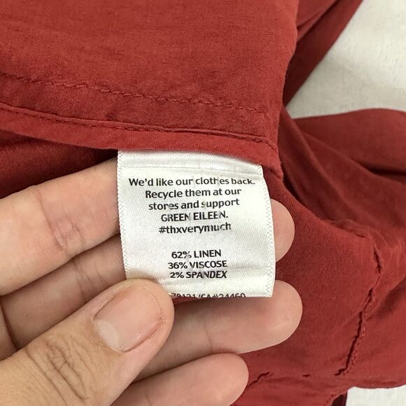 Eileen Fisher Linen Jacket Women's 1X Stand Shawl Collar Peplum Zip Lightweight - Picture 14 of 16